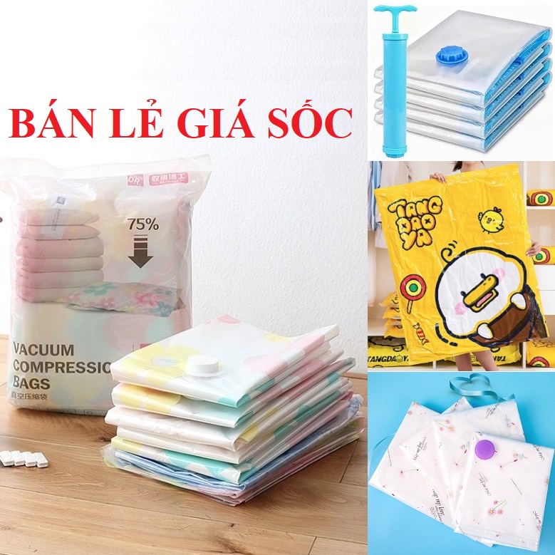 [Mã LIFE20KALL giảm 10% đơn 50K] Túi Hút Chân Không Quần Áo Chăn Màn - TÁI SỬ DỤNG NHIỀU LẦN