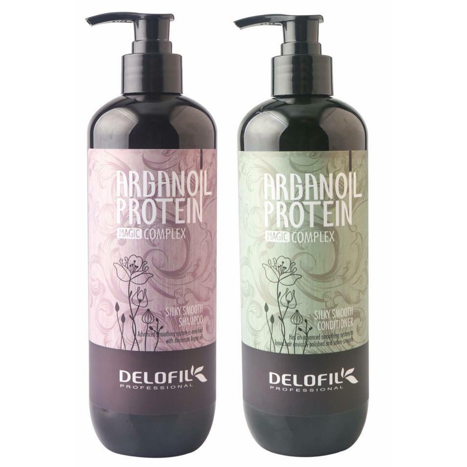 Cặp Dầu Gội Xả DELOFIL ARGANOIL PROTEIN 800MLx2