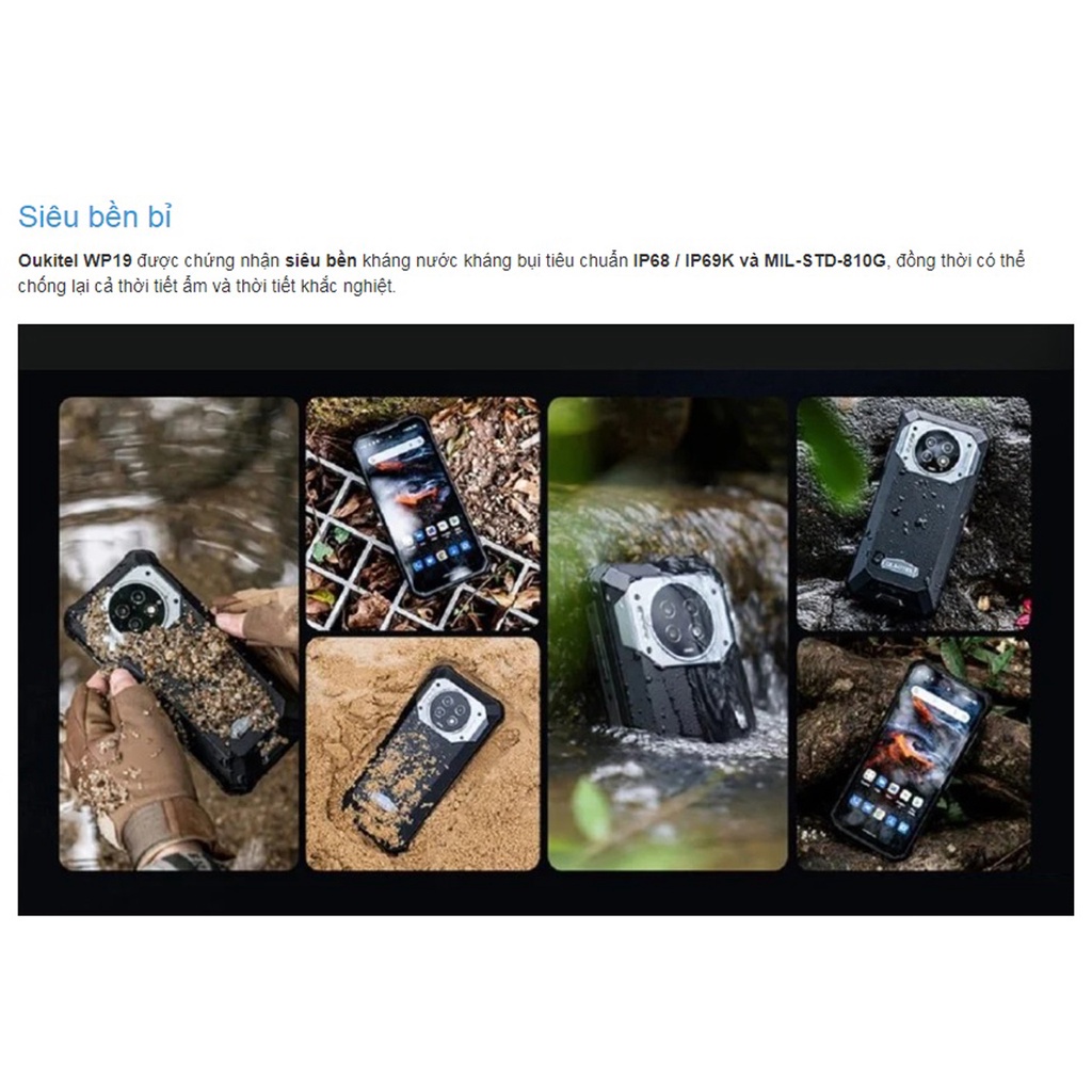 Điện thoại Oukitel WP19 Pin 21000mAh, Vua pin siêu bền, Ram 8G Rom 256G Chính Hãng