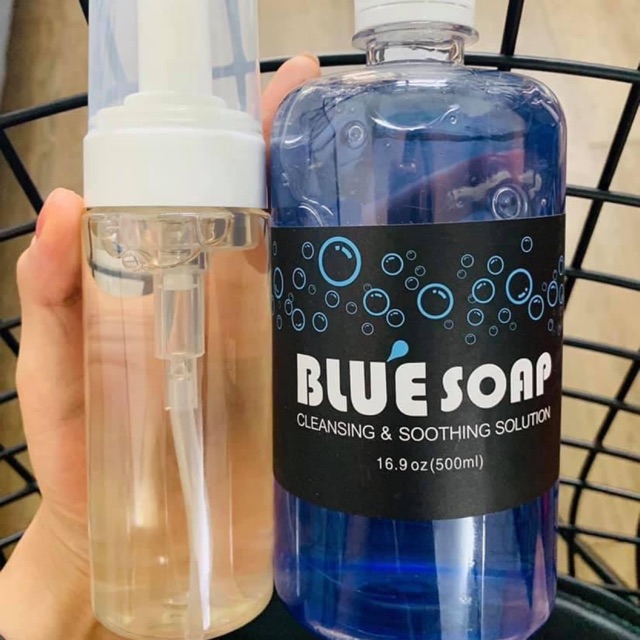 Dung dịch blue soap+chai tạo bọt
