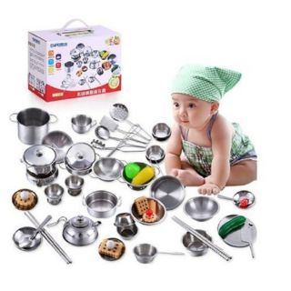 BỘ ĐỒ CHƠI NHÀ BẾP INOX 40 CHI TIẾT CHO BÉ