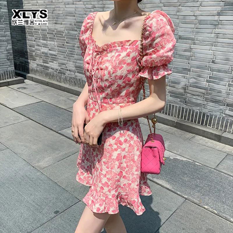 Váy ngắn XINLANYASHE thời trang phong cách ngọt ngào cá tính phù hợp mùa hè cho nữ váy thiết kế tay bồng