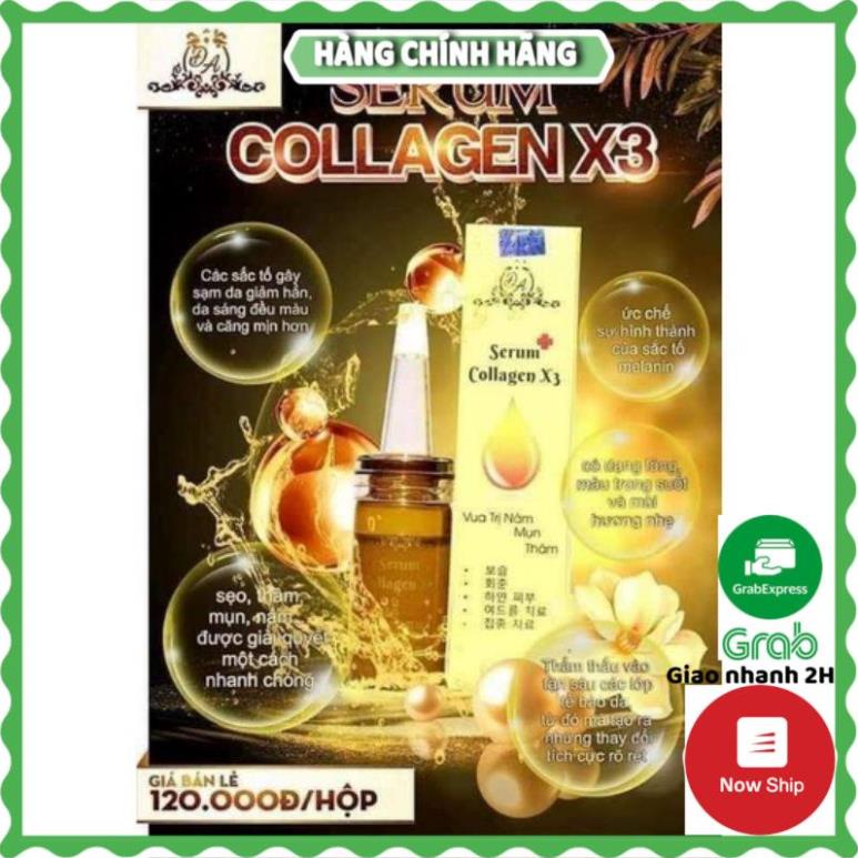 Serum Collagen X3 Dưỡng Trắng Da Mặt Ngừa Mụn, Nám Thâm 20 ml - HANA SHOP