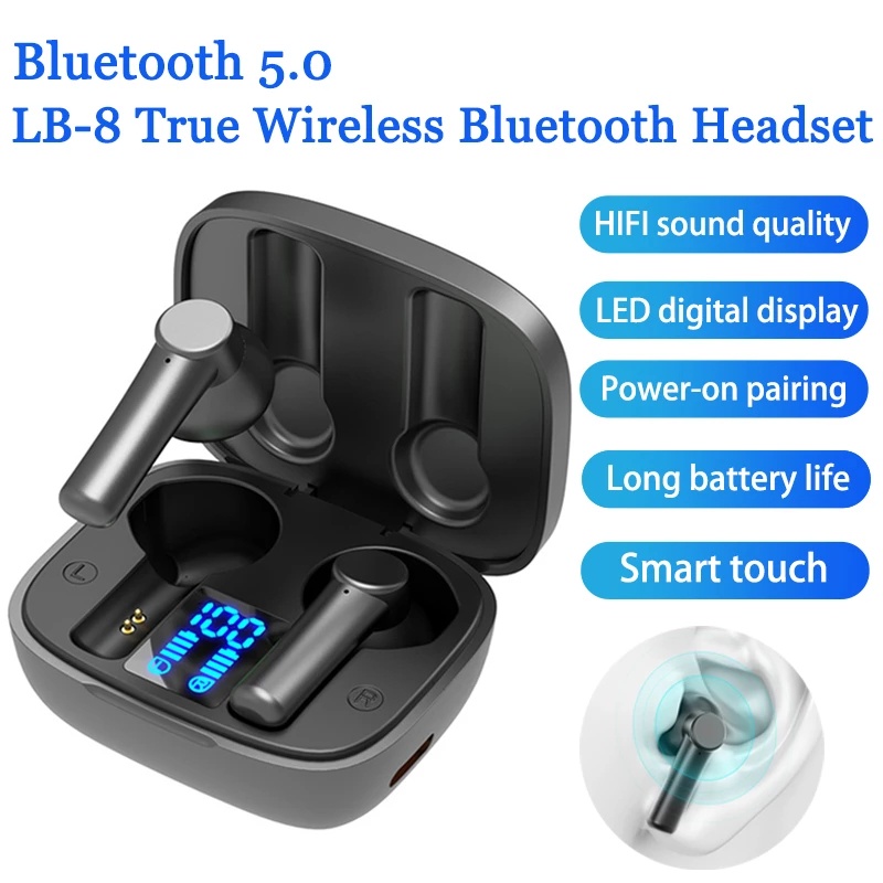 Tai Nghe Không Dây TWS Tzuzl LB-8 Kết Nối Bluetooth 5.0 Chống Thấm Nước Có Micro Chất Lượng Tốt