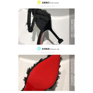 (ẢNH THẬT) DÉP QUAI LÔNG CAO GÓT 5CM VÀ 8CM