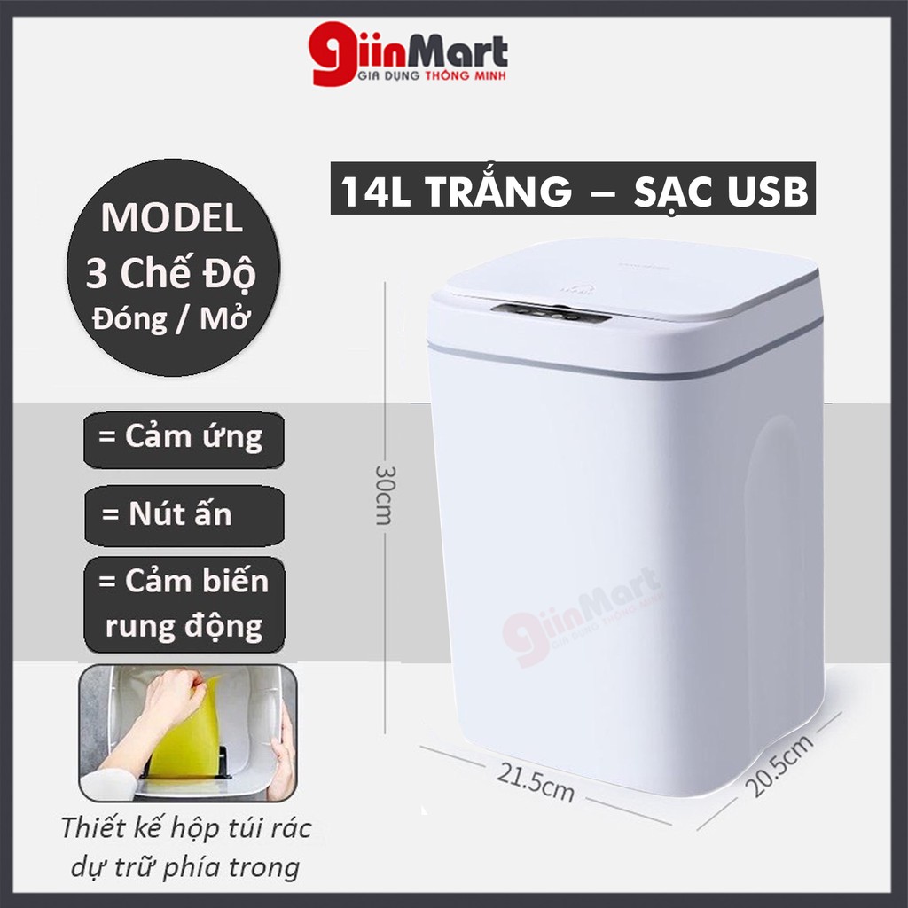 🔅SẠC ĐIỆN 3 CHẾ ĐỘ🔅Thùng Rác Cảm Ứng Tự Động Thông Minh Chống Nước Tốt Có Bảo Hành