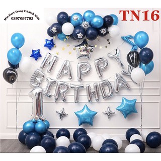 Set Trang Trí Bong Bóng Sinh Nhật Tại Nhà Tặng Kèm Bơm,Băng Keo,Số Tuổi,Combo Sinh Nhật Người Lớn,Trẻ Em K75