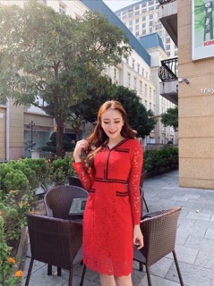 Đầm body ren đỏ