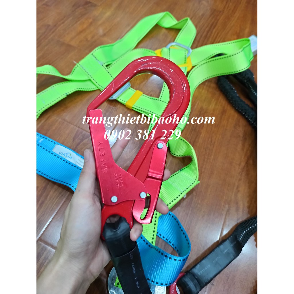 Dây an toàn toàn thân 2 móc nhôm thun đàn hồi giảm sốc sốc Hàn Quốc - DTT-HQ-2MN-GS(DH)