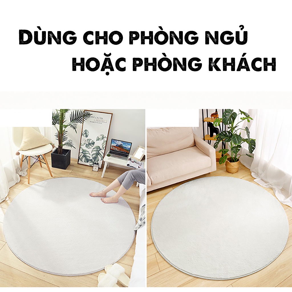 Thảm Trải Sàn Hình Tròn Minimalism Cao Cấp Đơn Giản Màu Trơn Trang Trí Phòng Ngủ Phòng Khách Siêu Mềm Mịn TTS001