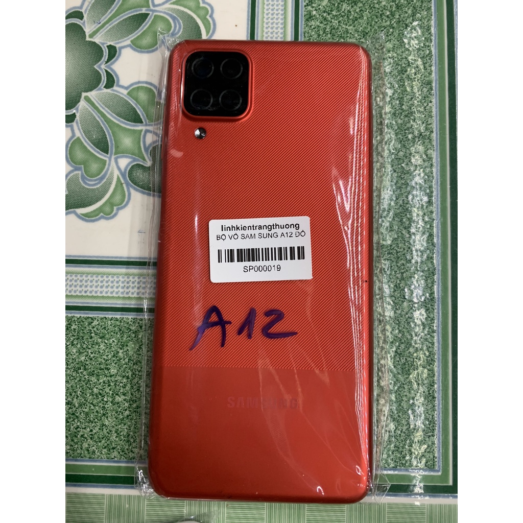 Bộ vỏ điện thoại zin hãng samsung A12 - bộ gồm lưng vỏ, xương máy, phím và cụm kính camera