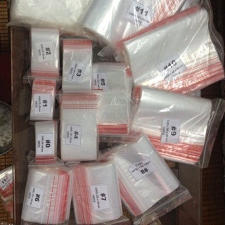 340 cái túi zipper chỉ đỏ 8x12