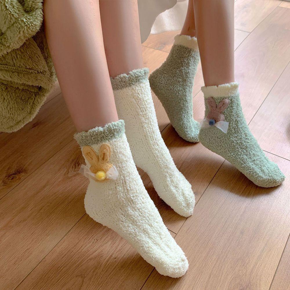 Vớ Ngủ Dày Dặn In Họa Tiết Củ Cà Rốt Hoạt Hình Dễ Thương Dành Cho Nữ