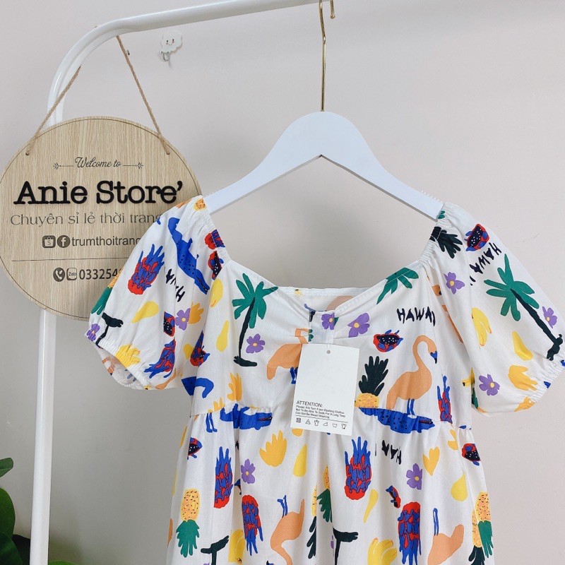 Đầm Babydoll Nữ Cổ Vuông Họa Tiết 🦋 Váy Nữ Cộc Tay Dáng Xòe 🦋 | BigBuy360 - bigbuy360.vn