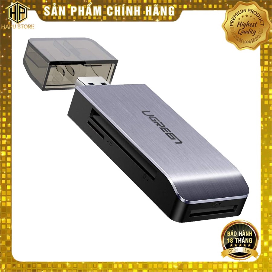 Đầu đọc thẻ USB 3.0 hỗ trợ SD/TF/CF/MS Ugreen 50541 chính hãng - Hapustore
