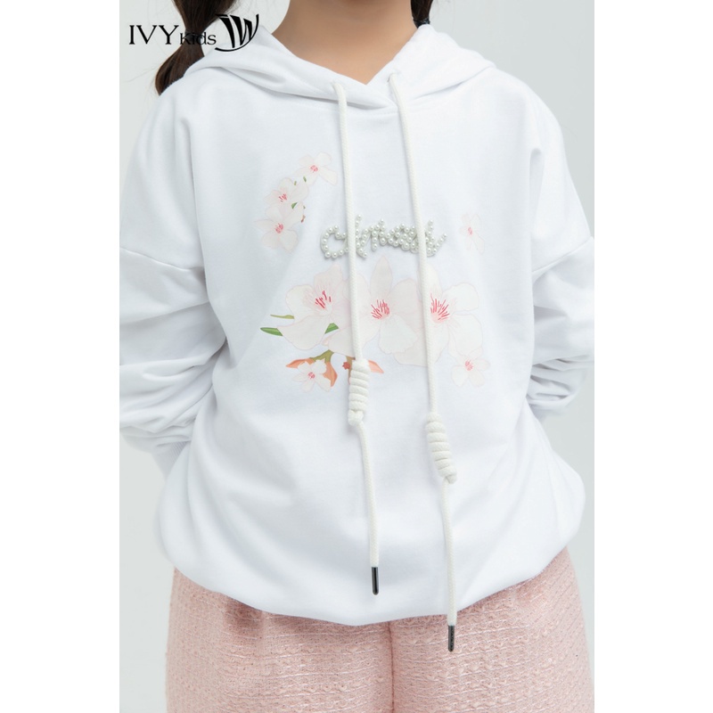 [NHẬP WABRTL5 GIẢM 10% TỐI ĐA 50K ĐH 250K ]Áo hoodie đính ngọc bé gái IVY moda MS 58G1027