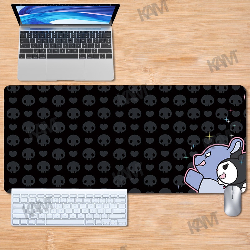 Kam Cartoon Kuromi Mouse Pad Bàn chơi game lớn 800mmx300mm Tấm lót chuột máy tính không thấm nước Tấm lót chuột in HD dễ thương Bàn phím văn phòng Bàn phím chuột Trang trí phòng