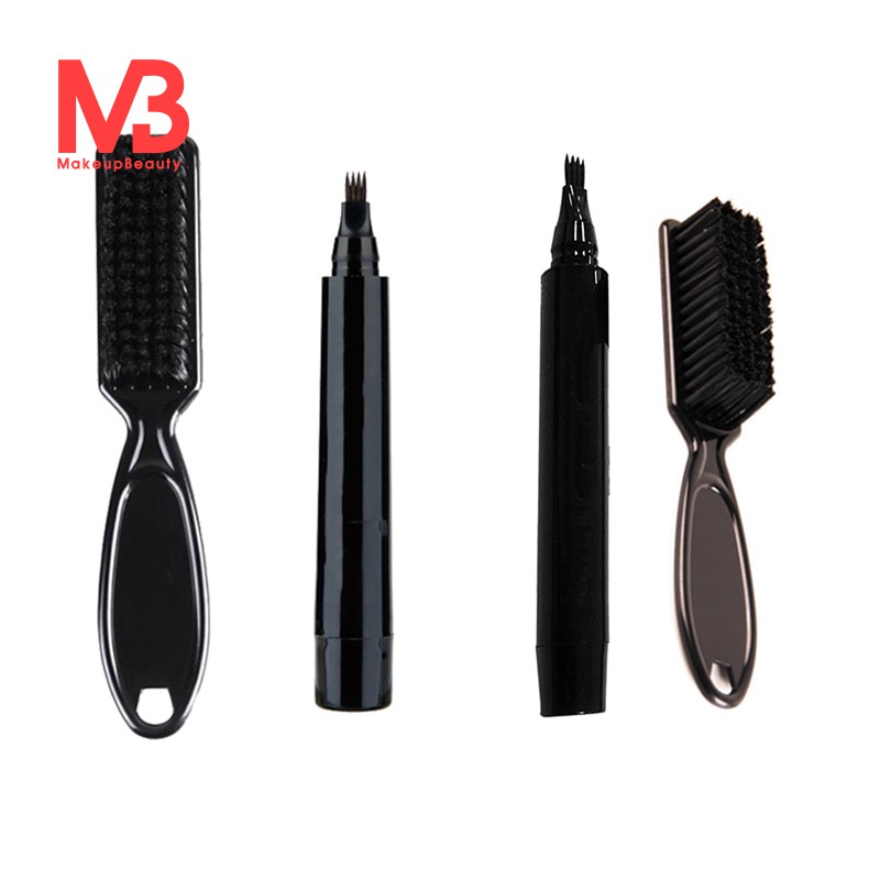 (Hàng Mới Về) Set Chì Kẻ Mày + Cọ Chải Râu Bền Màu Tự Nhiên Độc Đáo