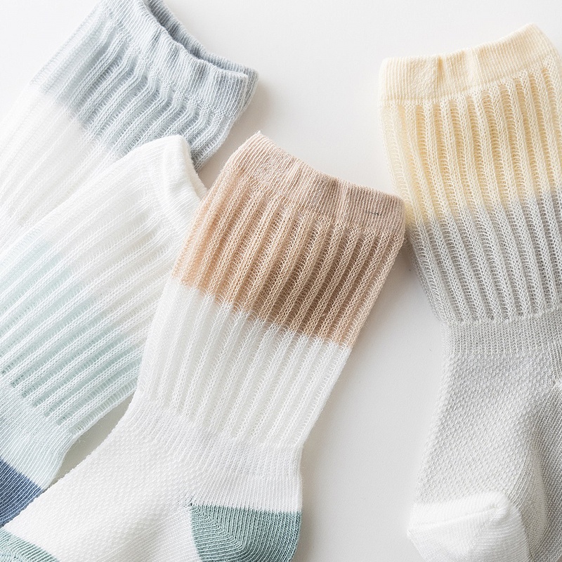 Tất cotton Dài Chống Muỗi Phối Ren Thời Trang Xuân Hè Mới Cho Bé Sơ Sinh