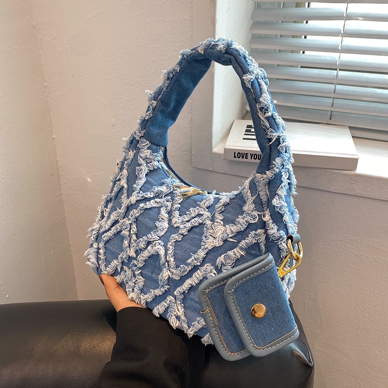 Túi Xách Vải Jean denim Đa Năng Độc Đáo Thời Trang Mùa Hè 2022 Dành Cho Bạn Nữ