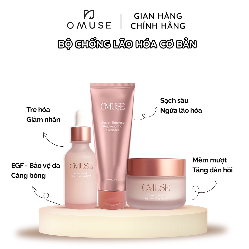 Bộ sản phẩm chống lão hóa chuyên sâu OMUSE Secret Timeless Rejuvenating set