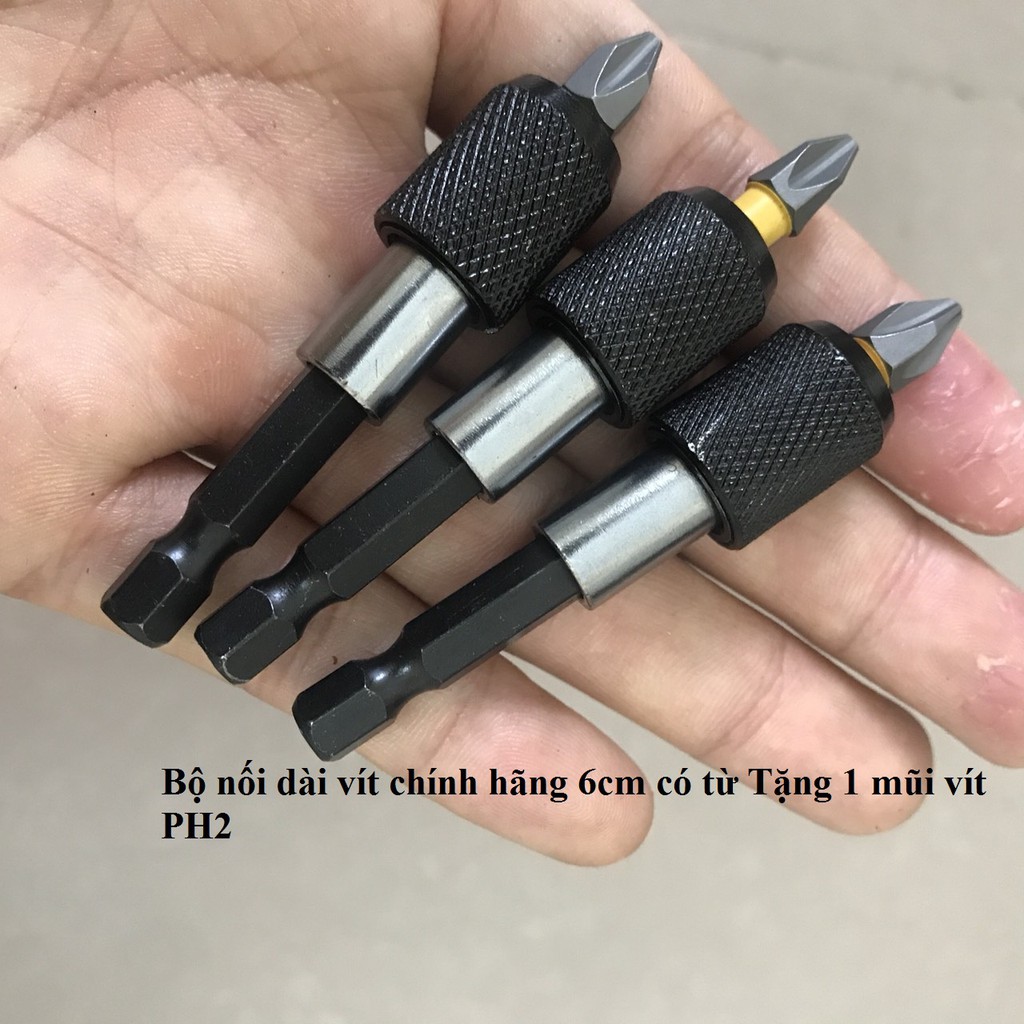 đầu nối dài mũi vít cho máy khoan chuôi lục giác dài 6mm Tặng 1 mũi vít