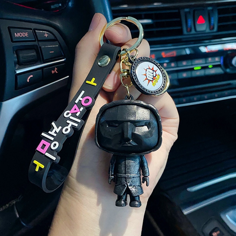 Móc khóa hình nhân vật phim Squid Game hoạt hình sáng tạo bằng epoxy