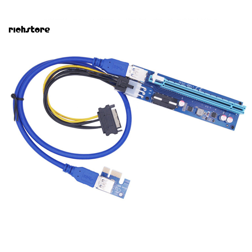 Card Mở Rộng Xdnzx U40 6pin / 4pin 30cm Usb 3.0 Pci-E 1x Sang 16x