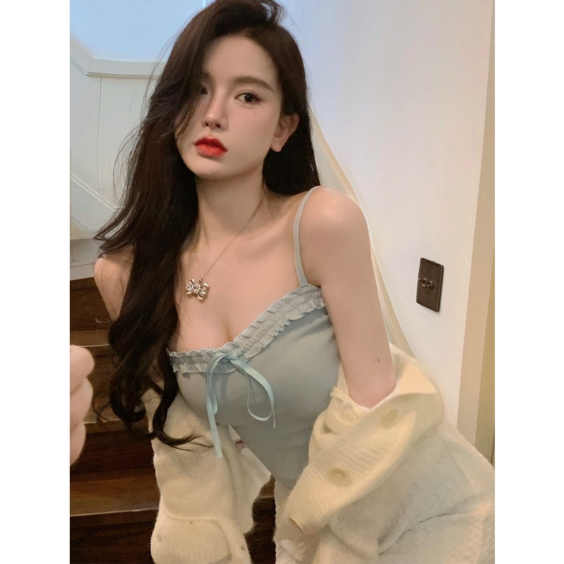 Cocory vn Áo Croptop Dệt Kim Trễ Vai Màu Sắc Trơn Thiết Kế Quyến Rũ