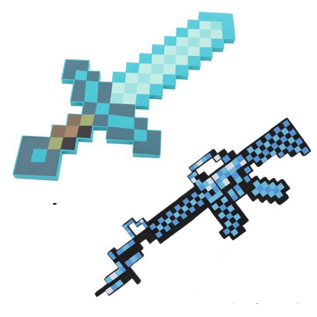 Combo Kiếm Súng Minecraft Diamond [Tặng Kính Thug Life]