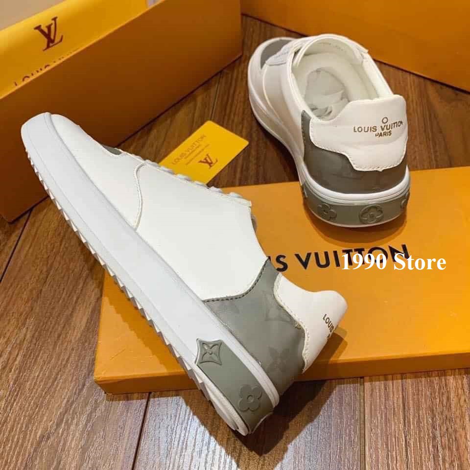 Giày thể thao nam, giày sneaker pha da đế bằng buộc dây nam nữ màu trắng đế cao su độn chống trượt | BigBuy360 - bigbuy360.vn