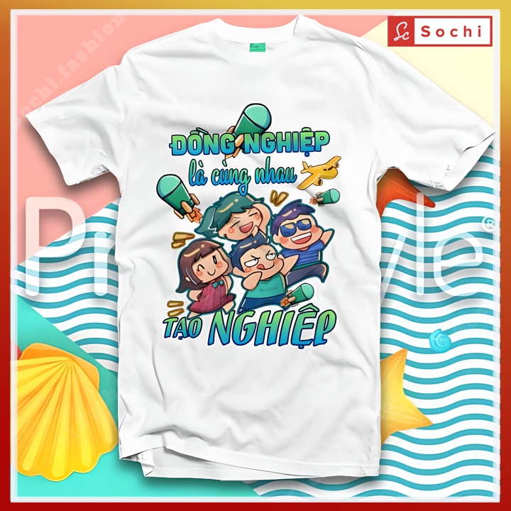 Áo phông đồng phục, áo nhóm đi biển, áo thun đi biển hội nhóm chất cotton dày dặn thoáng mát BSTDP03