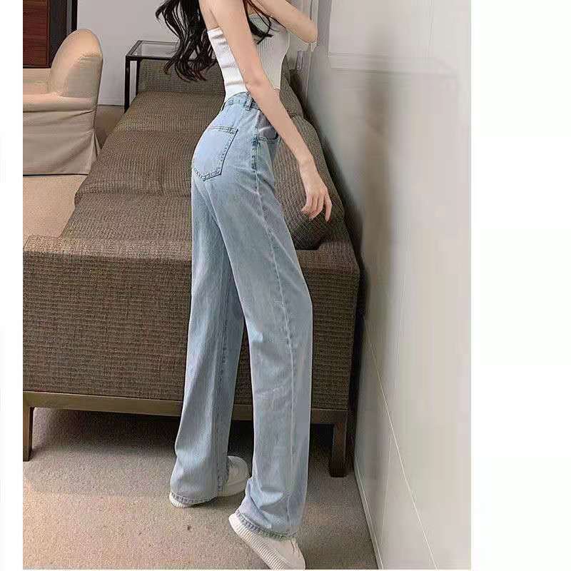 Quần jean COZOKC ống rộng lưng cao thời trang dễ phối đồ