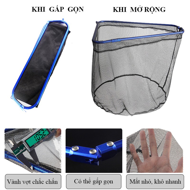 Vợt Cá Carbon Săn Hàng Thương Hiệu CHUANG WEI Vành Tam Giác vớt cá chuyên dụng KK-32