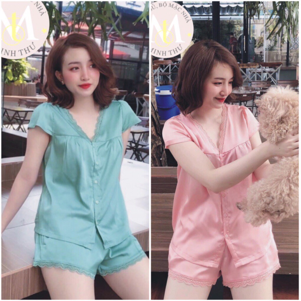 [XẢ KHO] Bộ Lụa Cộc Mặc Nhà Thoáng Mát Đẹp Mê Ly