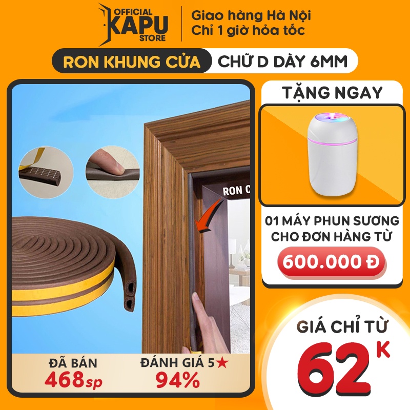 Nẹp cửa gỗ chống gió lùa cách âm, ron khung cửa chống va đập dài 6 mét - KAPU