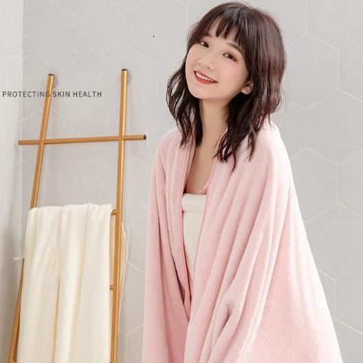 Khăn tắm Hàn Quốc kèm khăn mặt bông mềm cao cấp thấm hút tốt không rụng lông
