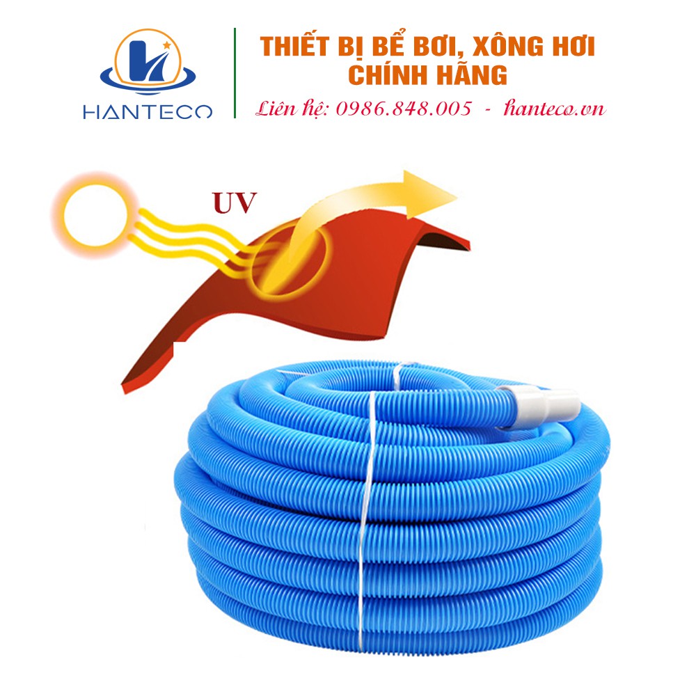 Ống mềm hút đáy bể bơi, hồ bơi 30m màu xanh dương