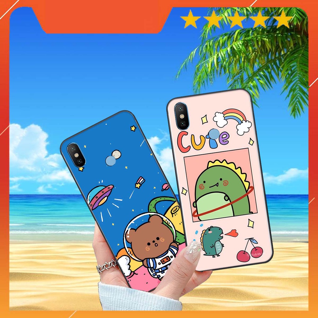 Ốp lưng Xiaomi REDMI 6X / MI A2  in hình khủng long , gấu nâu xinh xắn, siêu cute  mà còn vô cùng RẺ -ĐẸP