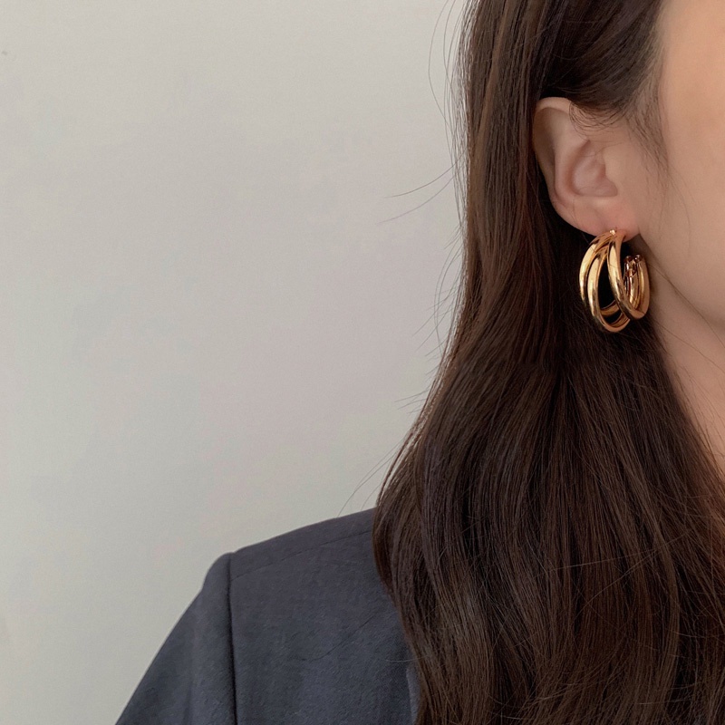 Bông Tai Nhiều Lớp Phong Cách hip-hop Sang Trọng Hợp Xu Hướng