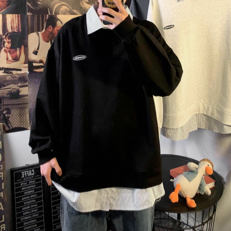 Áo Sweater Hai Lớp Cổ Sơ Mi