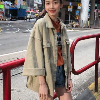 Áo khoác Sơ mi khaki ulzzang