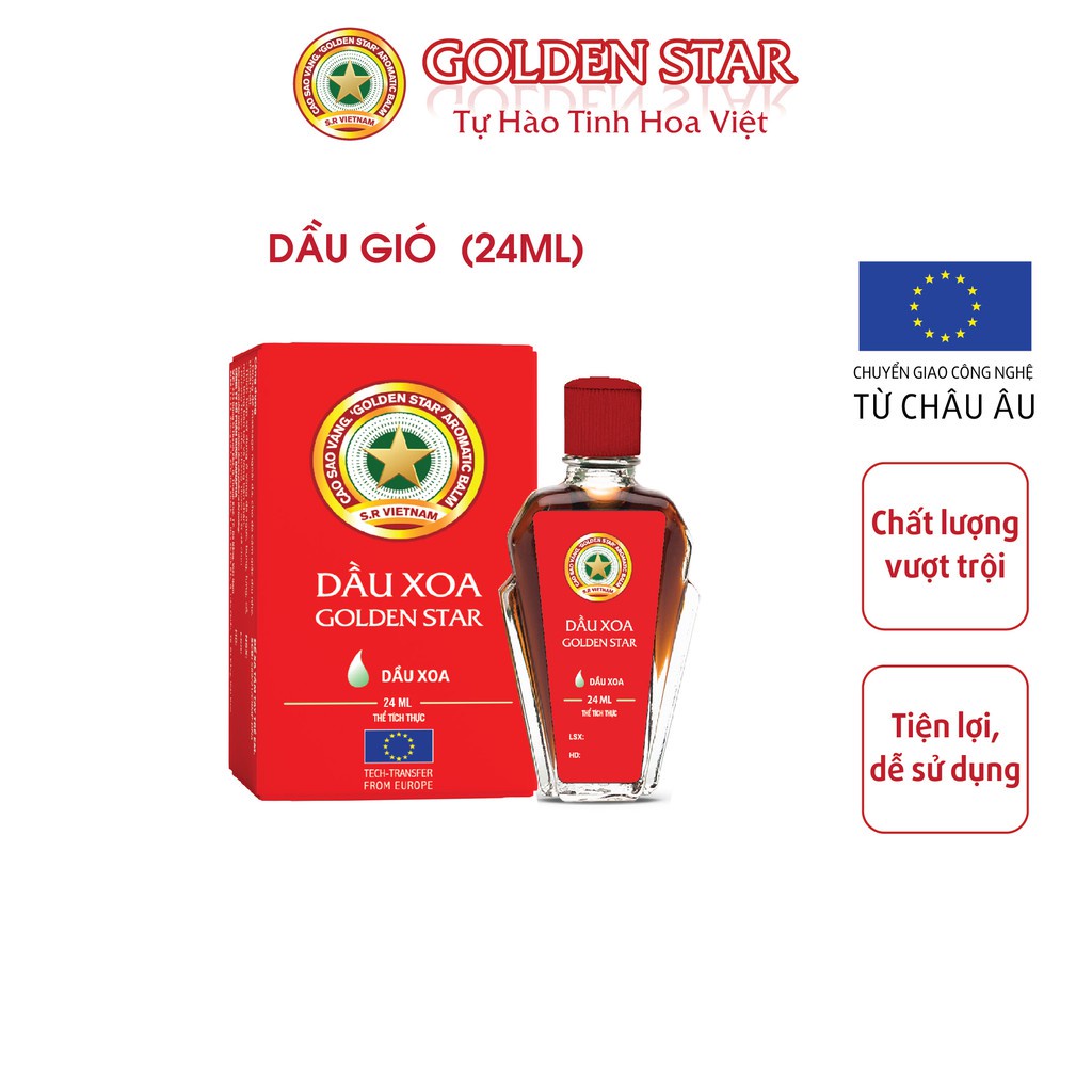 Dầu Xoa Golden Star Dầu Gió Giảm Cúm Nhức Đầu Sổ Mũi - Thương Hiệu Cao Sao Vàng Golden Star Tinh Hoa Việt