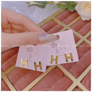 ᴾᵀᴺᵃᶜᶜ bông tai titan chữ h | khắc chữ her.mes