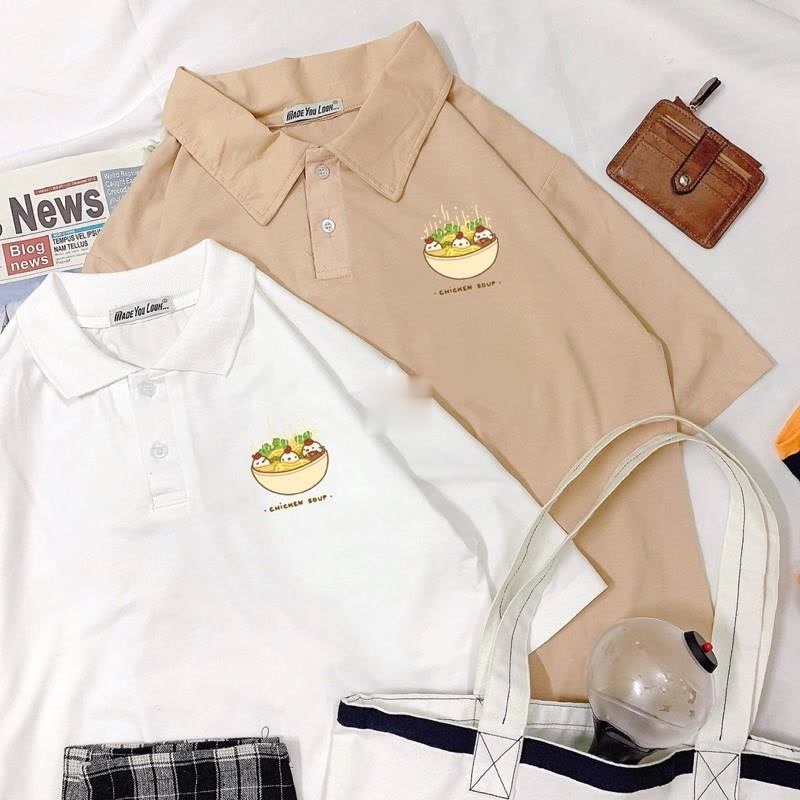 Áo Có Cổ Polo Form Rộng Chất Thun Mềm Mịn In Hình 3 Chú Gà Phở Rose Siêu Dễ Thương Phá Cách Phong Cách Năng Động TTQ0236