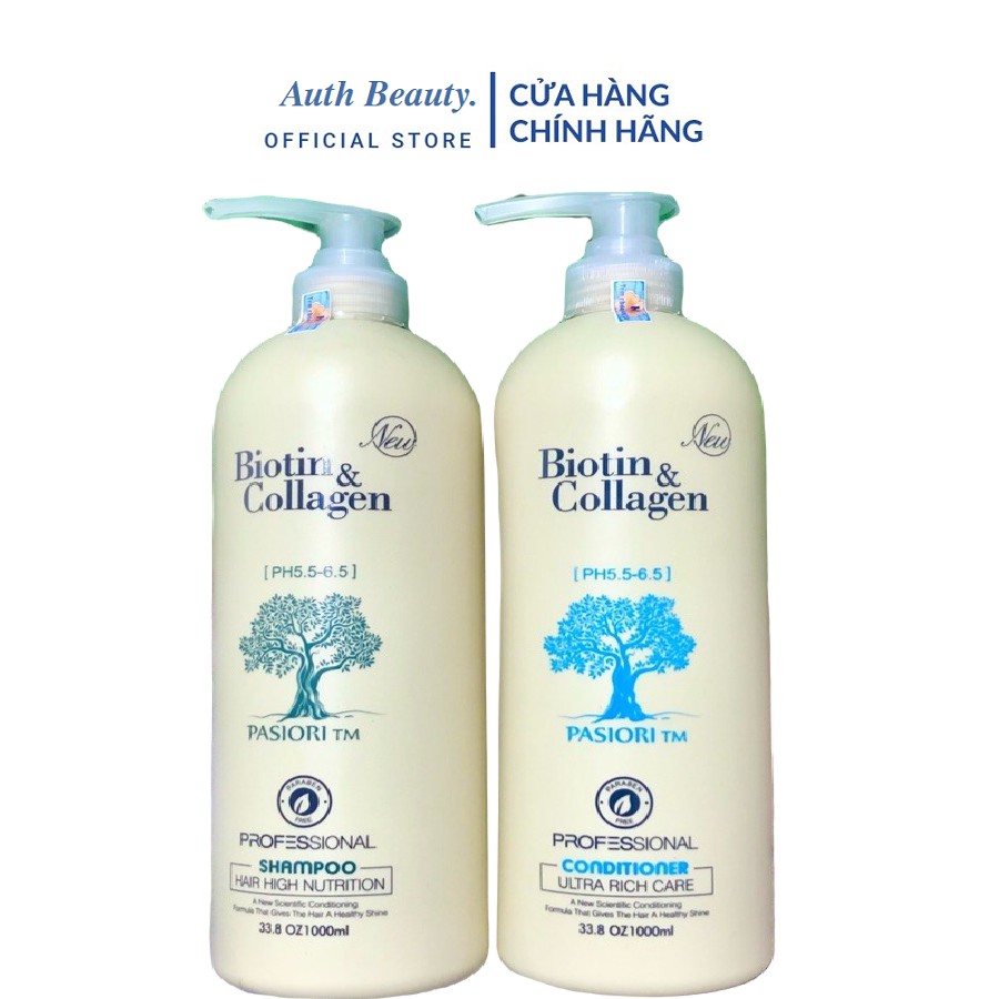 [Chính hãng] [1000mlx2] Cặp dầu gội xả Biotin & Collagen trắng phục hồi chống rụng và kích thích mọc tóc của Ý 1000ml