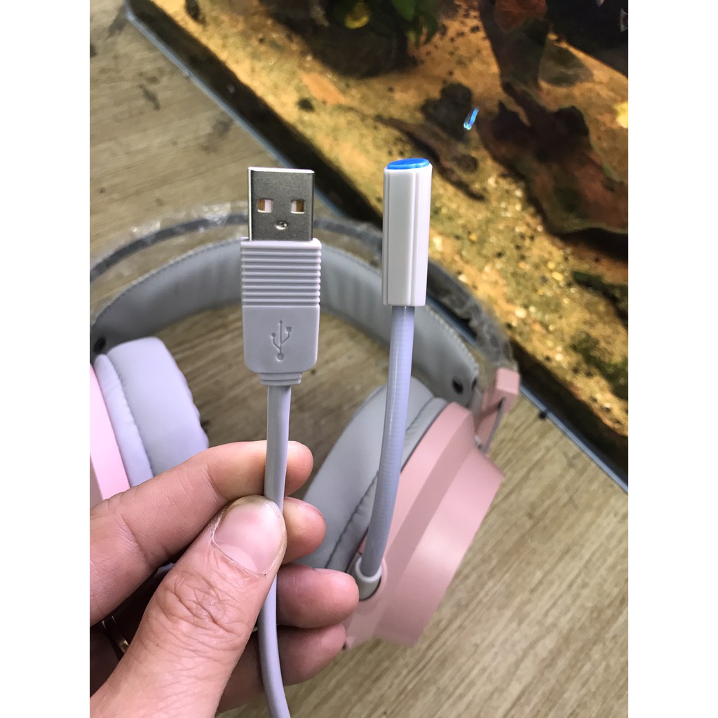 (Con Học Online) Tai Nghe Wangming 9800s Âm Thanh Giả Lập 7.1 Chân Cắm USB LED - Hàng Chính Hãng