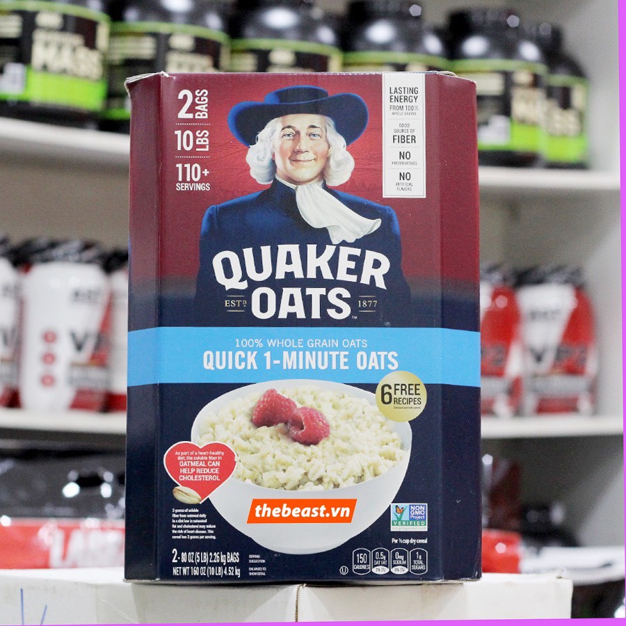 Yến Mạch Cán Dẹt Giảm Cân QUAKER OATS 100% chính hãng nhập khẩu từ Mỹ - Vietfarm