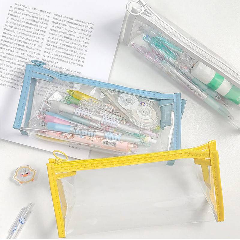 ⭐ iLado ⭐  Túi đựng bút trong suốt cute túi PVC dễ thương và di động túi zip nhỏ hộp vải đựng đồ Hộp đựng hộp bút hologram bút cute bọc zip tiểu an văn phòng phẩm Đa Dụng túi đựng đồ dùng cá nhân hình
