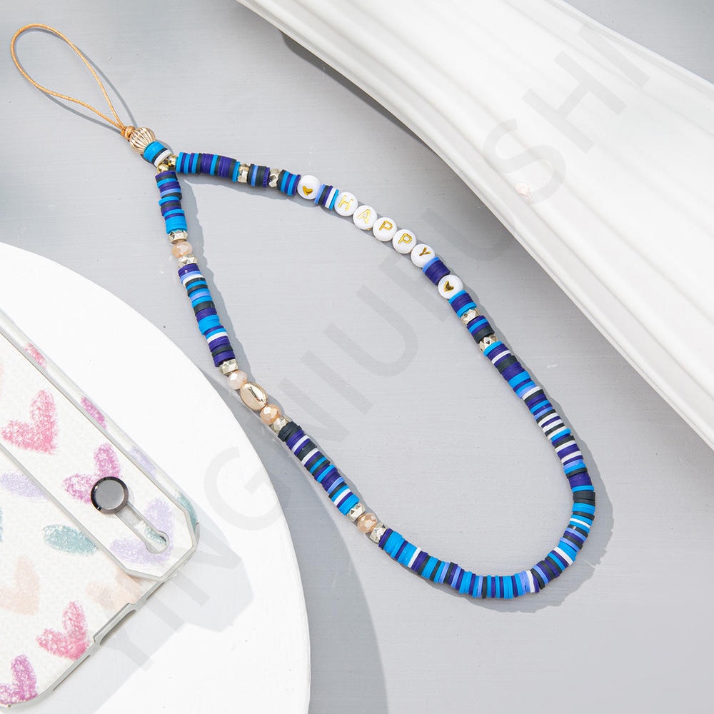 Dây Đeo Điện Thoại Di Động Đính Hạt Gốm Mềm Phong Cách Bohemian Cho Nữ